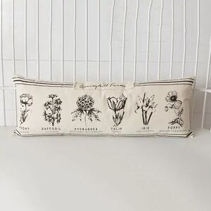 Over Sized Large Botanical themed rectangle throw pillow 13"x 35"